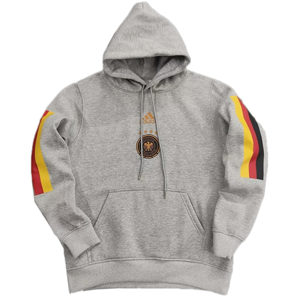 Germany hoodie jacket football sportswear tracksuit full zipper men's training jersey kit gray soccer coat 2022