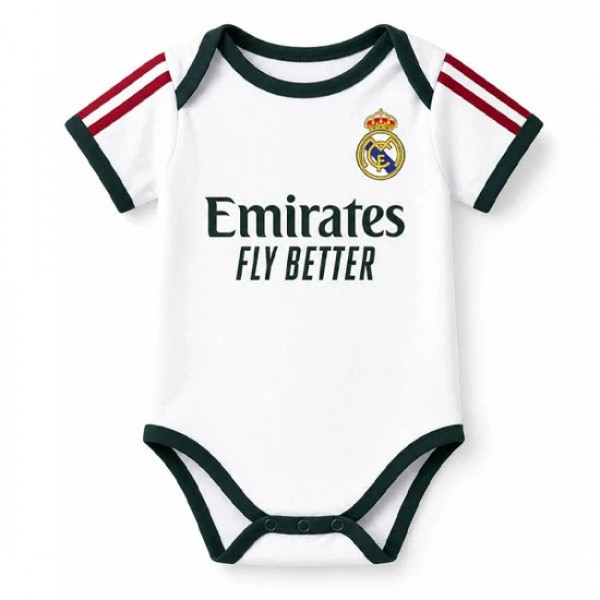Real madrid home baby onesies bodysuit jersey 2026-2027