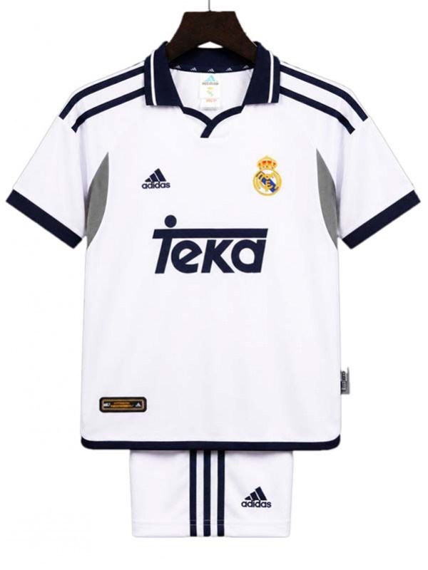 Real madrid home kids kit childrens retro jersey 2000-2001