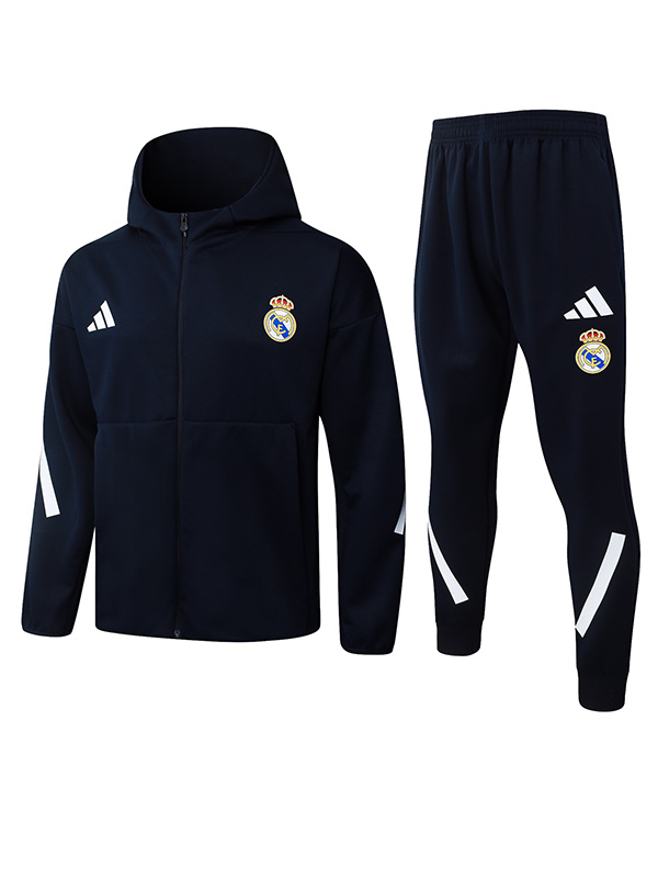 Real madrid hoodie jacket mens navy training tracksuit 2025-2026