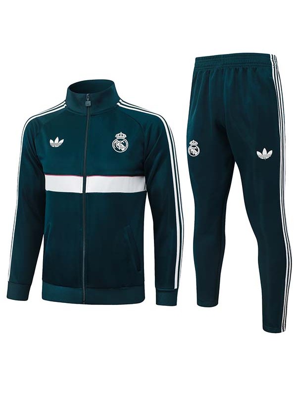 Real madrid jacket mens training dark green tracksuit 2026-2027