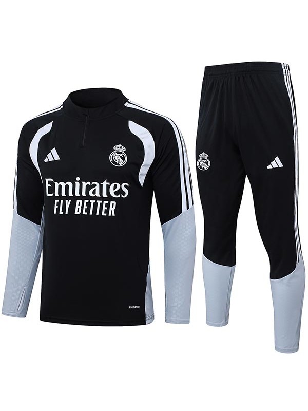 Real madrid tracksuit mens black training kit 2026-2027