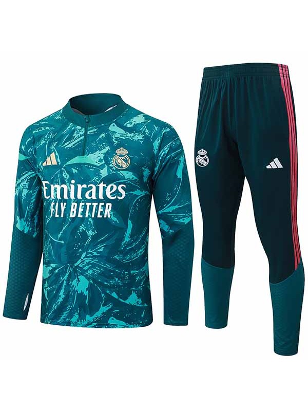 Real madrid tracksuit mens dark green training kit 2026-2027