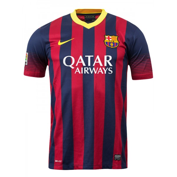Barcelona home retro jersey soccer uniform men's first football kit sports top shirt 2013-2014