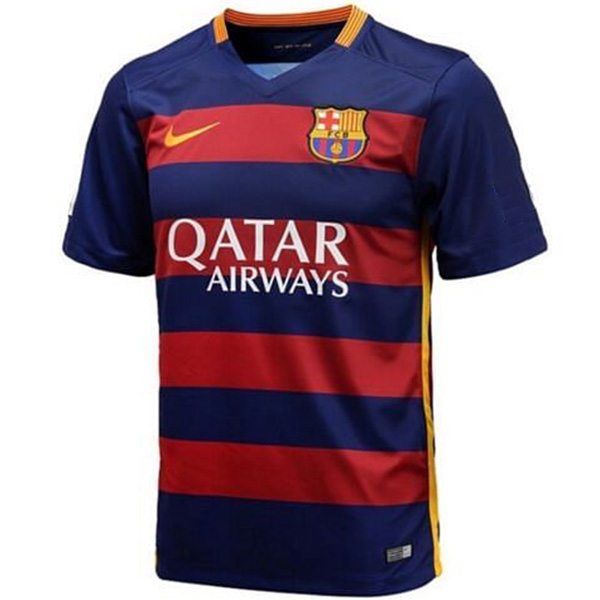 Barcelona home retro jersey soccer uniform men's first football kit sports top shirt 2015-2016