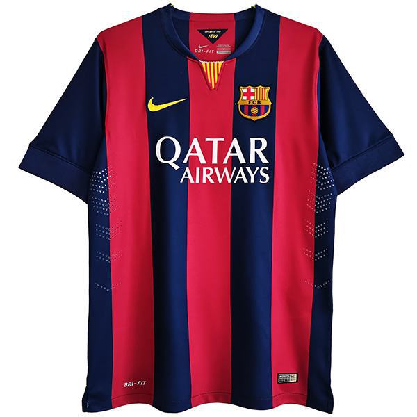 Barcelona home vintage retro soccer jersey maillot match men's first sportswear football shirt 2014-2015