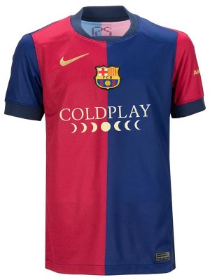 FC Barcelona x Coldplay home jersey soccer uniform men's first football kit tops sport shirt 2024-2025