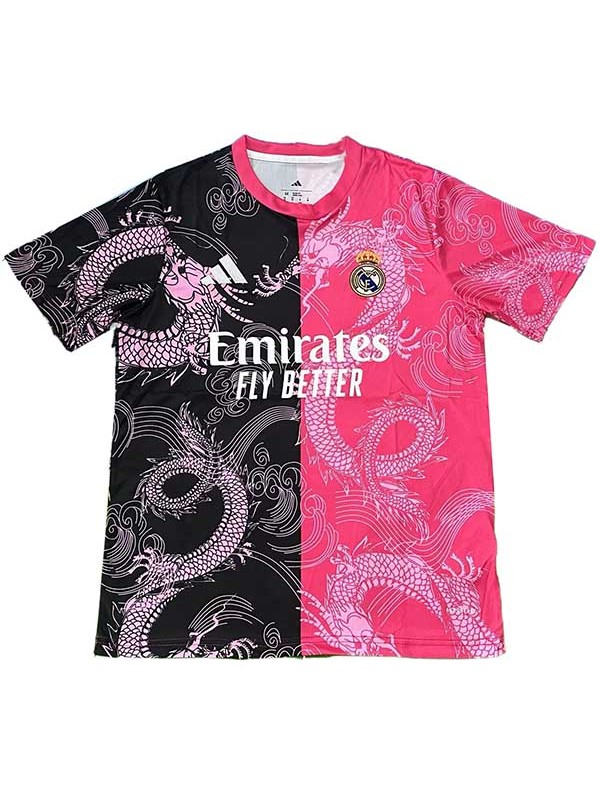Real madrid maglia da calcio Dragon nera e rosa mezza divisa da allenamento per uomo abbigliamento sportivo da calcio maglietta sportiva 2025-2026