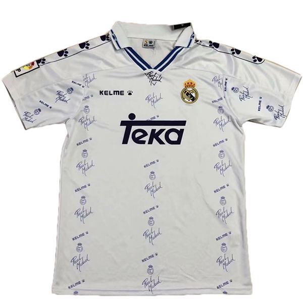 Real madrid home retro soccer jersey match men's sportswear football shirt 1994-1996