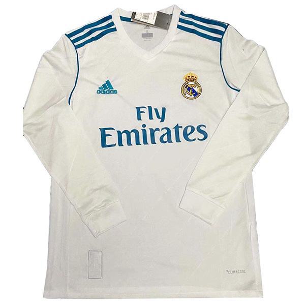 Real madrid home soccer jersey retro long sleeve match men's sportswear football shirt 2017-2018