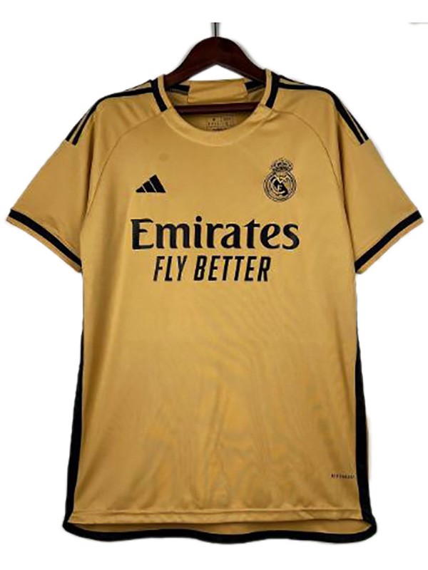 Real madrid special jersey soccer uniform men's gold football kit top shirt 2023-2024