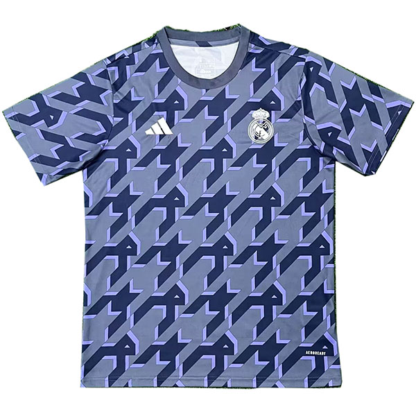 Real madrid training jersey soccer uniform men's navy sportswear football kit top shirt 2024-2025
