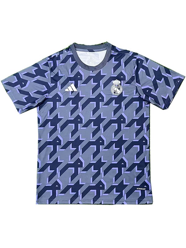 Real madrid training jersey soccer uniform men's navy sportswear football kit top shirt 2024-2025