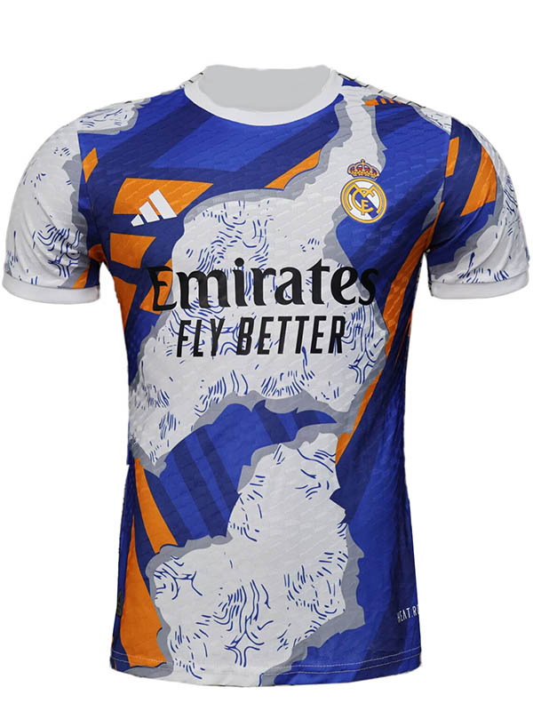 Real madrid maglia da calcio bianca e blu per adulti uniforme da allenamento speciale abbigliamento sportivo da calcio maschile maglietta sportiva 2025-2026