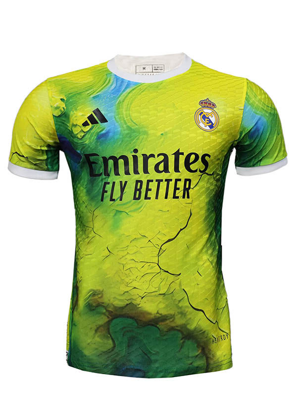 Real madrid maglia da calcio gialla uniforme da allenamento verde speciale per adulti abbigliamento sportivo da calcio maglietta sportiva da uomo 2025-2026