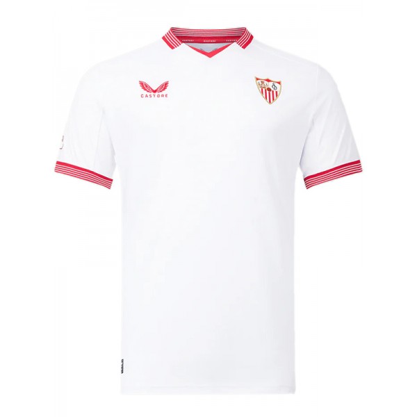 Sevilla home jersey soccer uniform men's first football kit sports top shirt 2023-2024