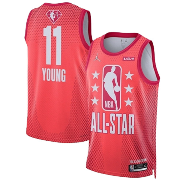 2022 all star game atlanta hawks 11 trae young jersey basketball uniform swingman kit limited edition red shirt