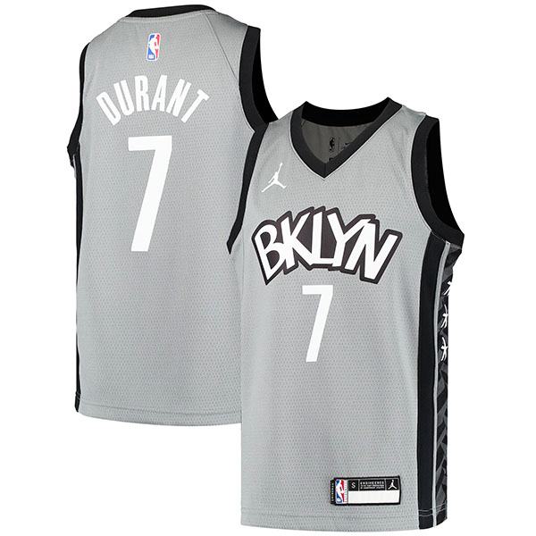 Brooklyn Nets Jordan Brand 7 Kevin Durant jersey men's edition swingman jersey Nba vest gray 2021