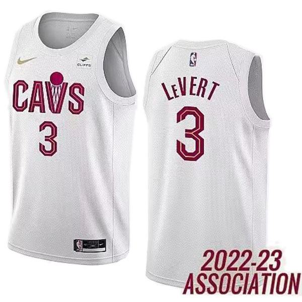 Cleveland Cavaliers 3 Levert jersey basketball uniform white swingman limited edition kit 2022-2023