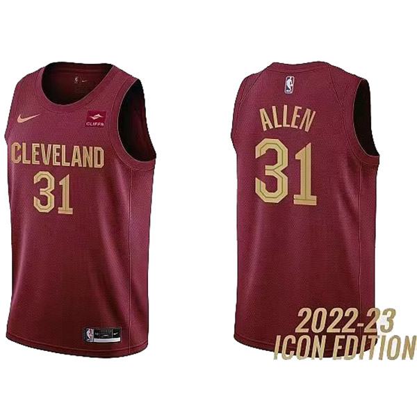 Cleveland Cavaliers 31 Allen jersey basketball uniform red swingman limited edition kit 2022-2023