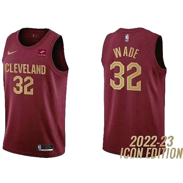 Cleveland Cavaliers 32 Wade jersey basketball uniform red swingman limited edition kit 2022-2023