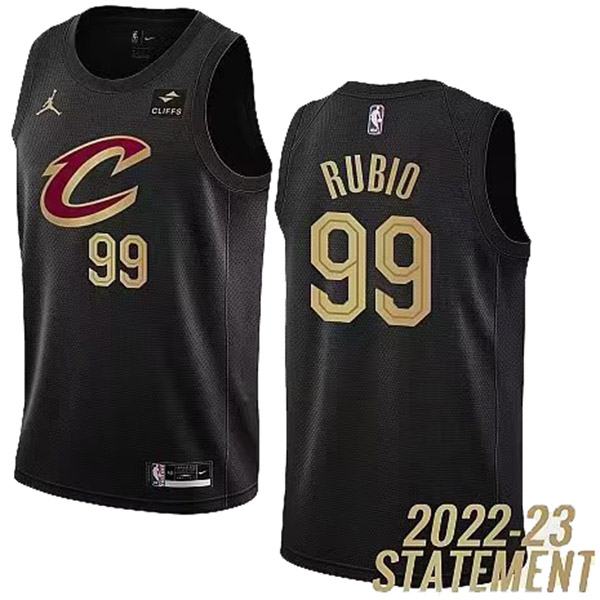 Cleveland Cavaliers 99 Rubio jersey basketball uniform black swingman limited edition kit 2022-2023