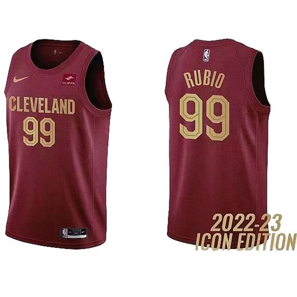Cleveland Cavaliers 99 Rubio jersey basketball uniform red swingman limited edition kit 2022-2023