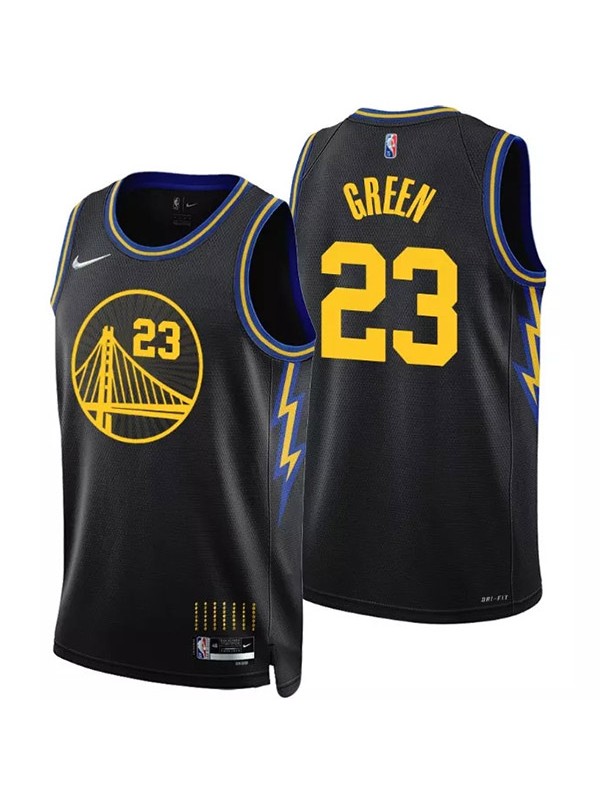 Golden State Warriors 23 Draymond Green Jersey 75th City Basketball Uniform Swingman Kit Black 