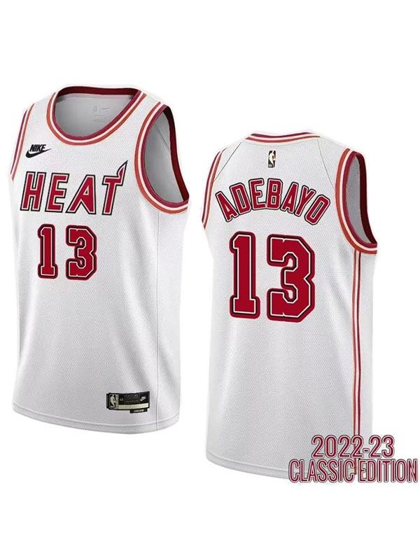 Miami Heat 13 Adebayo jersey basketball uniform white swingman limited edition kit 2022-2023