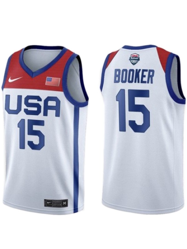 USA Team Devin 15 home basketball jersey men's statement limited 2021 tokyo olympic vest white