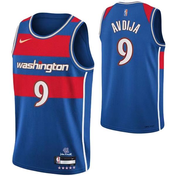 Washington Wizards 9 Avdija jersey star blue basketball uniform swingman kit limited edition shirt 2022-2023