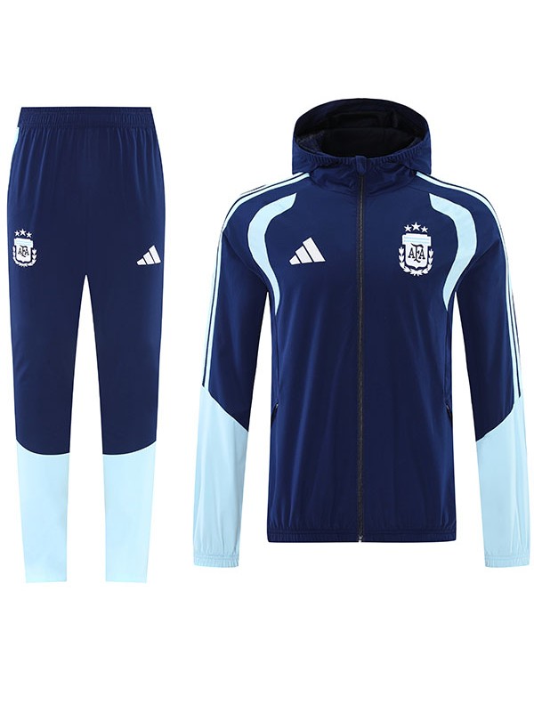 Argentina windbreaker hoodie jacket mens navy light blue tracksuit 2025-2026