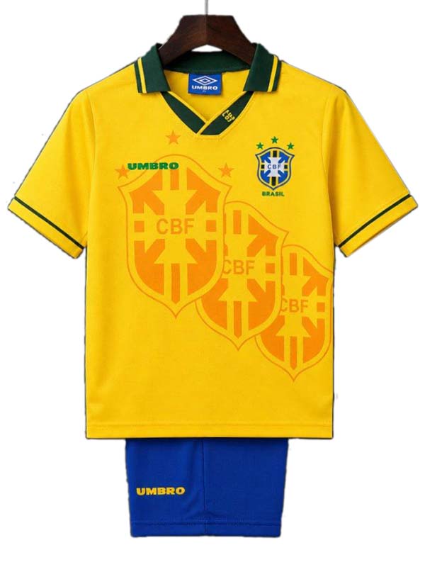 Brazil home kids kit childrens retro jersey 1994