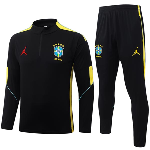 Brazil tracksuit mens black yellow training kit 2026-2027