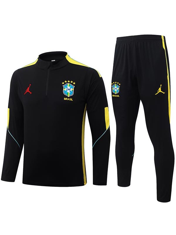 Brazil tracksuit mens black yellow training kit 2026-2027
