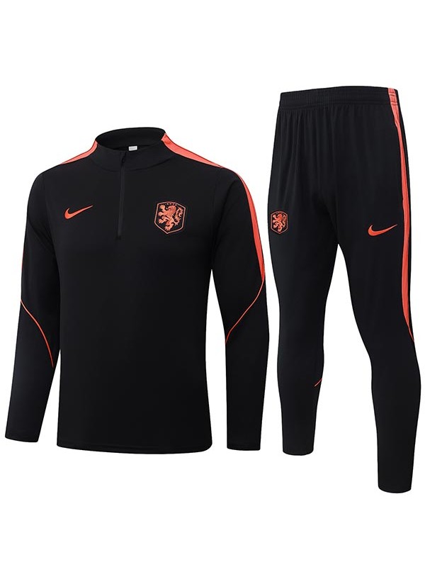 Netherlands tracksuit mens black orange training kit 2026-2027