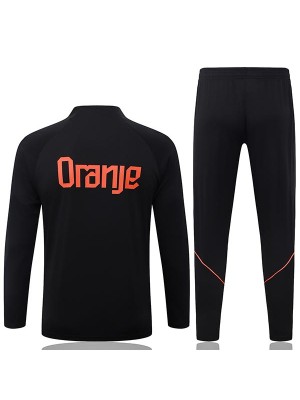 Netherlands tracksuit mens black orange training kit 2026-2027