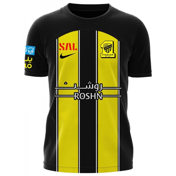AL-Ittihad home jersey soccer uniform men's first sportswear football kit top shirt 2023-2024