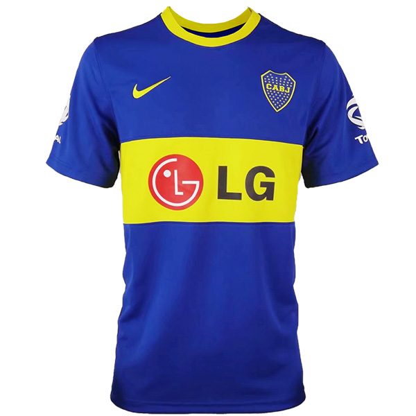 Boca juniors home retro jersey men's first uniform football tops sport soccer shirt 2010-2011