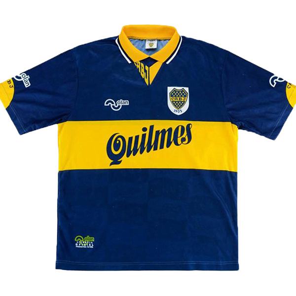 Boca juniors home retro soccer jersey maillot match men's first sportswear football shirt 1995-1997