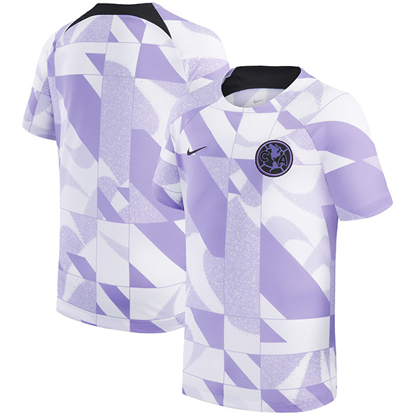 Club America training jersey pre-match soccer uniform men's white purple football kit top sports shirt 2024