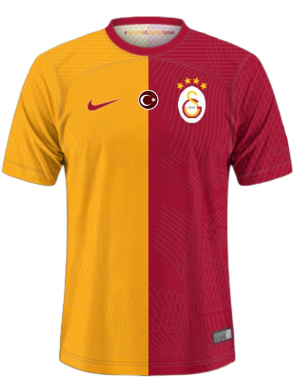 Galatasaray home jersey soccer uniform men's first football kit sports top shirt 2023-2024