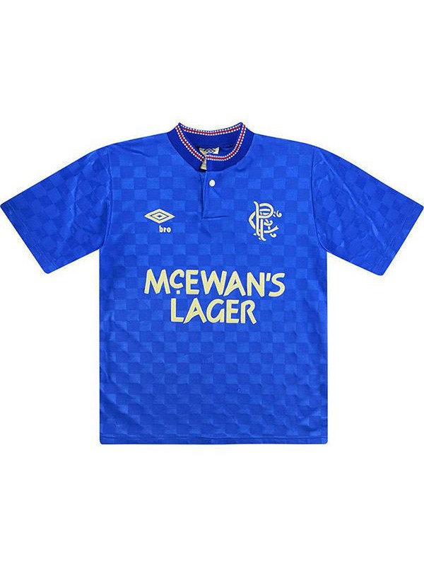 Rangers home retro soccer jersey maillot match men's 1st sportwear football shirt blue 1987-1988