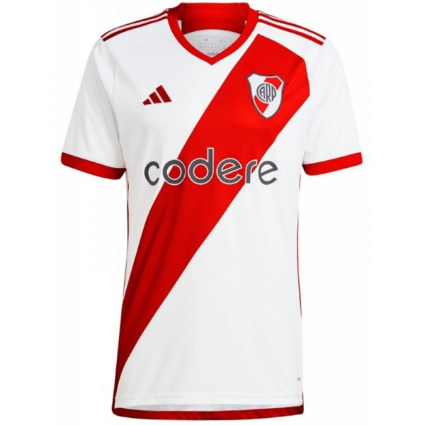 River plate home jersey soccer uniform men's first football kit top sports shirt 2023-2024
