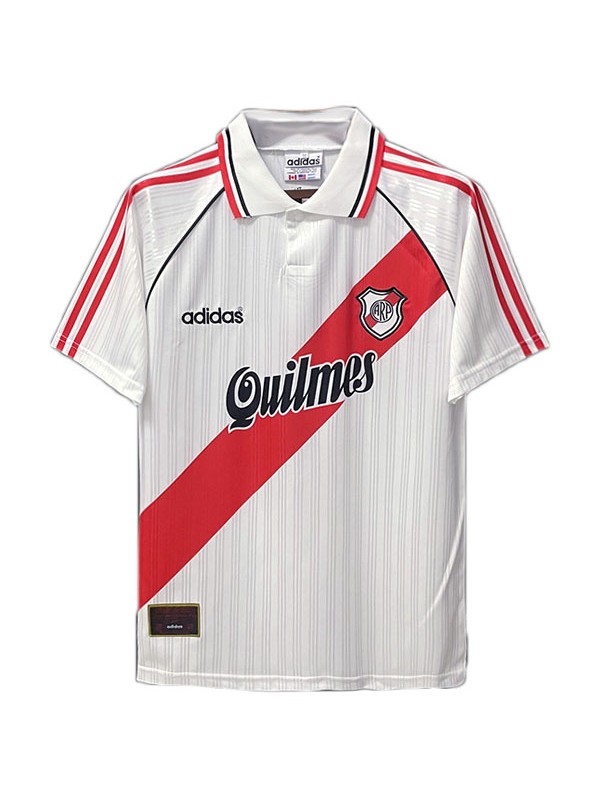 River plate home retro jersey soccer uniform men's first football tops shirt 1996-1997