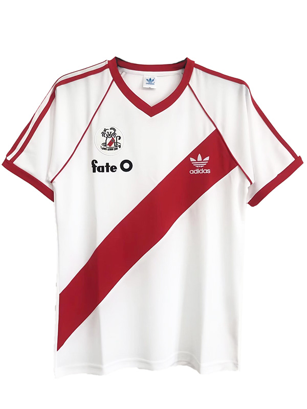 River Plate home retro jersey soccer uniform men's first sportswear football kit top shirt 1986-1987