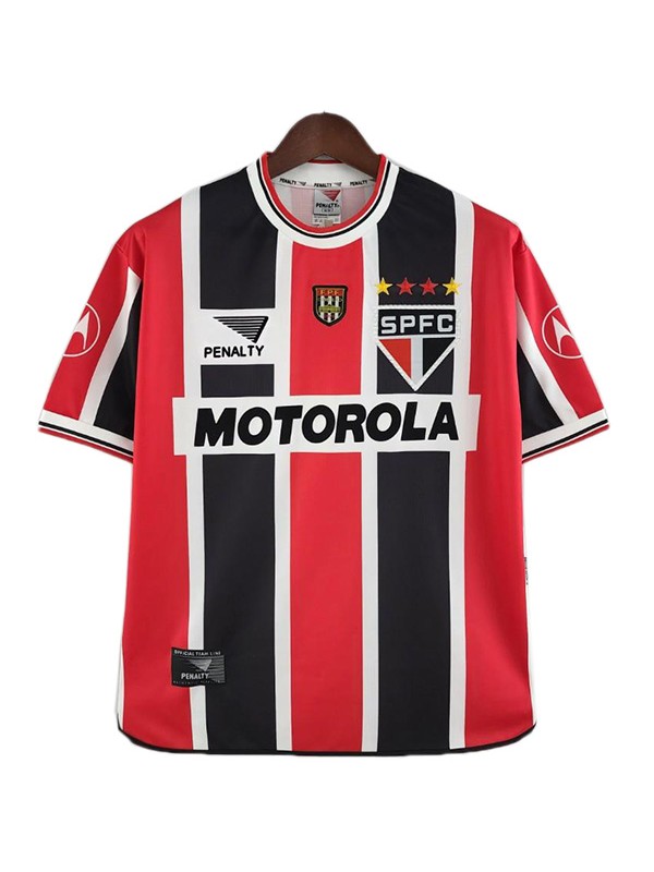 Sao paulo away retro jersey second soccer uniform men's football tops kit sport shirt 1999-2000