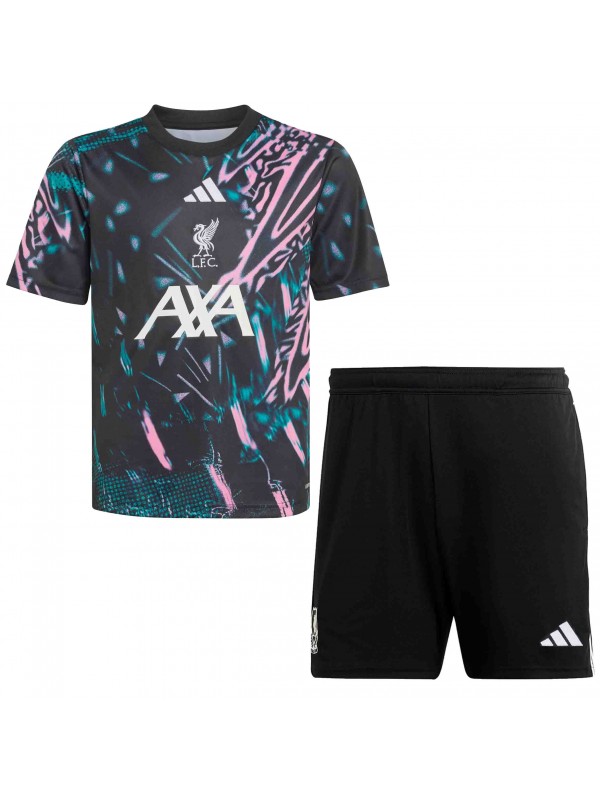 Liverpool pre match kids kit childrens black jersey 2025-2026