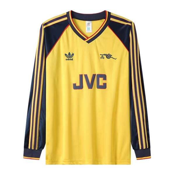 Arsenal away retro long sleeve jersey soccer uniform men's second football top shirt 1988-1989