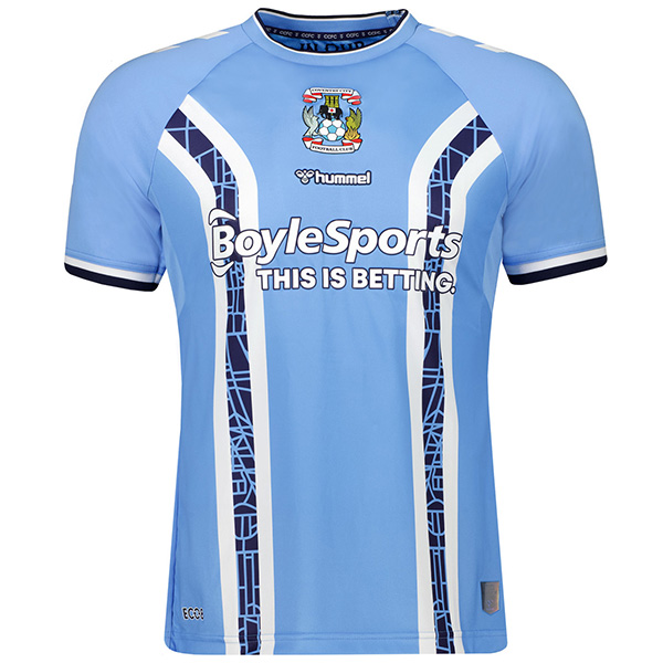 Coventry City home jersey first soccer uniform men's football kit top shirt 2022-2023